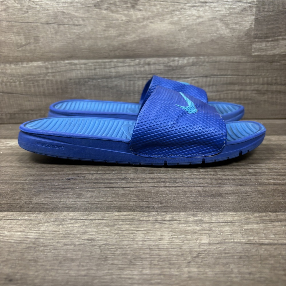 Adidas Swoosh Slides Blue Mens US Size 9 EUR 42.5 431884-444 Sandals